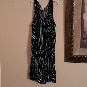 *Final Price* Merona romper women's medium black white zebra print bohemian